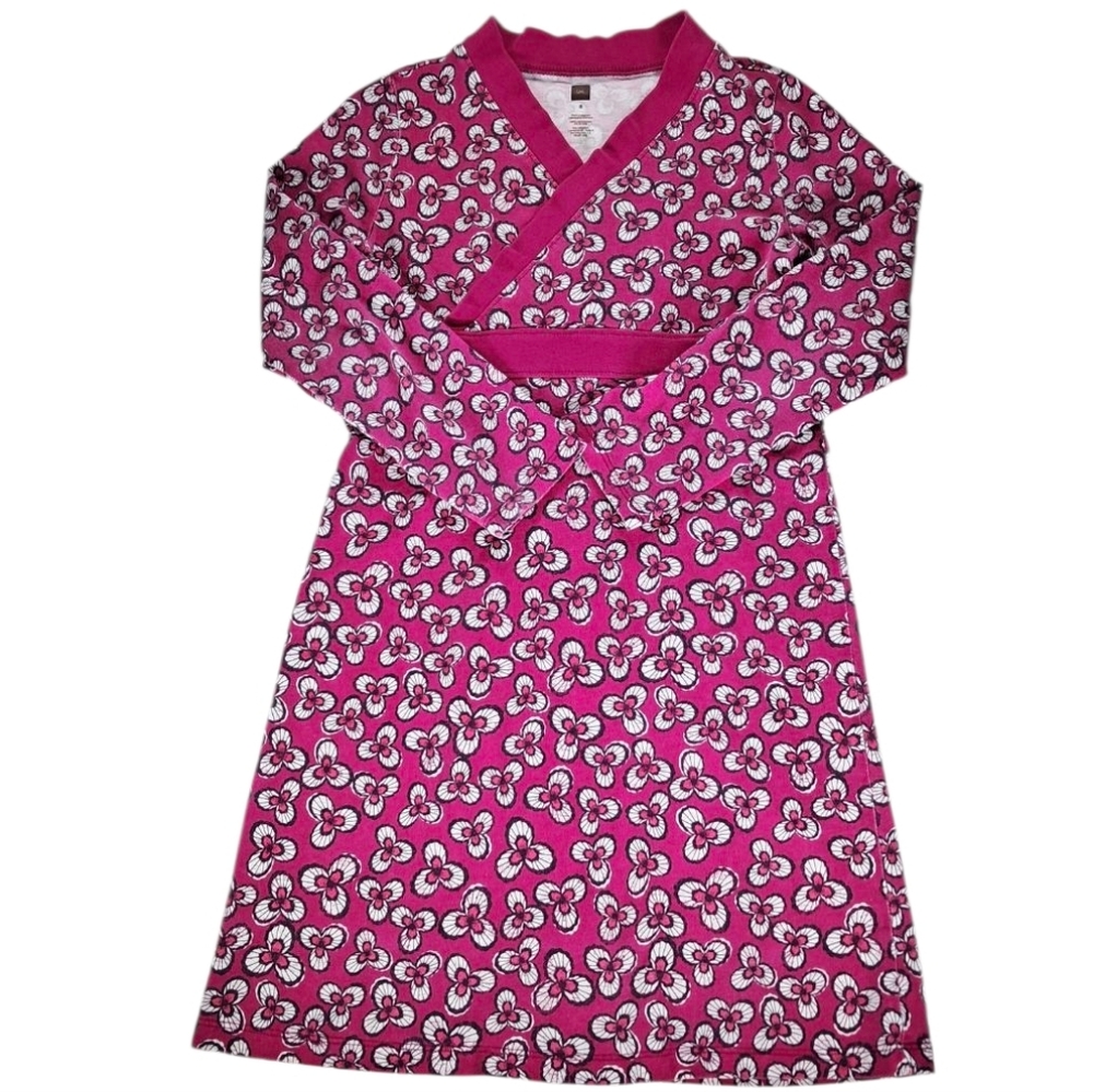 Tea Collection Magenta Floral Dress Kid's Size 8